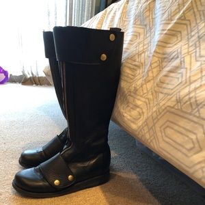 Calleen Cordero Black Leather Knee High Boots